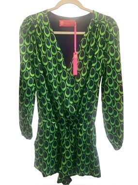 Macbeth Collection by Margaret Josephs Long Sleeve V-Neck romper.